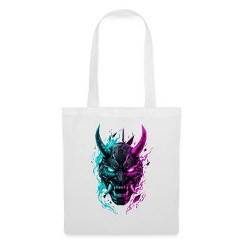 Neon Cyber Oni Mask - Tote Bag - white - Front