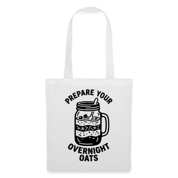 Overnight Oats Haferflocken vorbereiten Meal Prep - Stoffbeutel - Weiß - Vorne