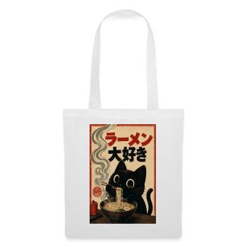 Ramen Cat Vintage Poster - Tote Bag - white - Front