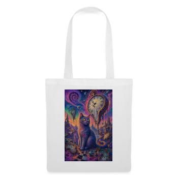 Cosmic Cat and Melting Clocks - Tote Bag - white - Front