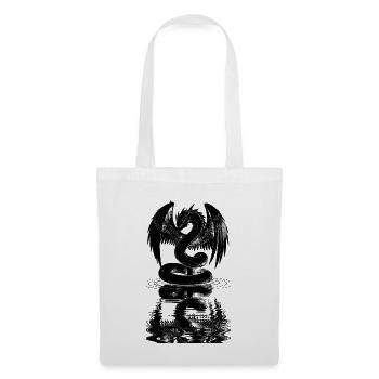 Dragon Blanc Ailé Serpent Reflet Eau Manga Fantasy - Sac en tissu - blanc - Devant