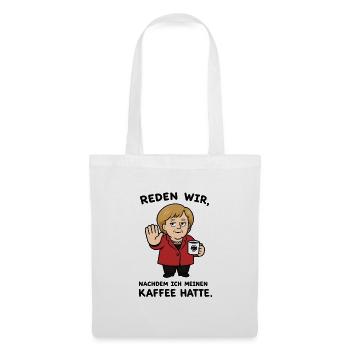 Politikerin Karikatur mit Kaffeebecher - Stoffbeutel - Weiß - Vorne