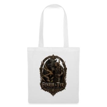 Fenrir & Tyr: Verrat und Mut - Stoffbeutel - Weiß - Vorne