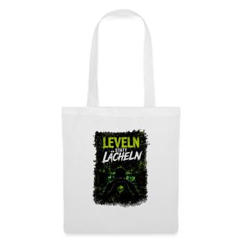 Leveln statt Lächeln – Gaming-Poster - Stoffbeutel - Weiß - Vorne