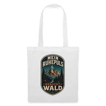 Mein Ruhepuls braucht Wald - Stoffbeutel - Weiß - Vorne