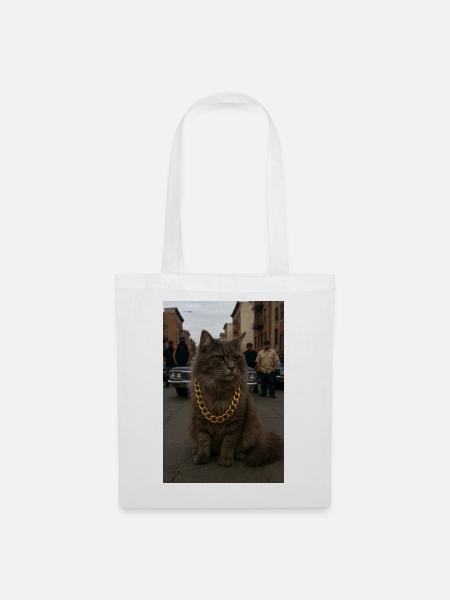Gangsta Cat - Stoffbeutel - Weiß