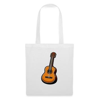 Orange Classical Guitar on Black - Tote Bag - white - Front