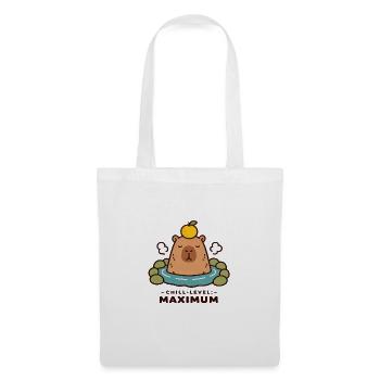 Chill Level Maximum Onsen Capybara Kawaii - Tote Bag - white - Front