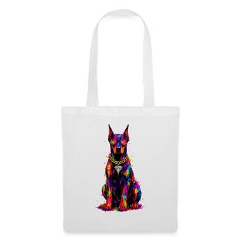Colorful Neon Dog with Diamond - Tote Bag - white - Front