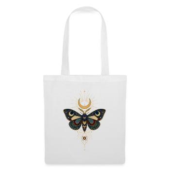 Goldener Mondschmetterling mit Sternenstrahlen - Stoffbeutel - Weiß - Vorne