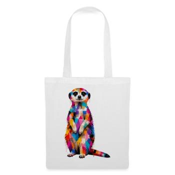 Colorful meerkat with splashes of color - Tote Bag - white - Front