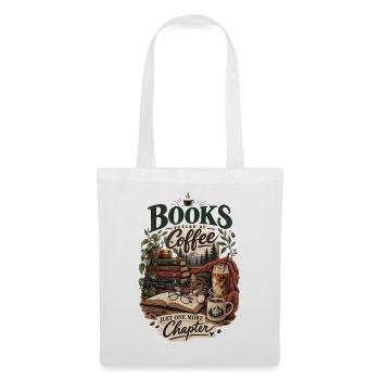 Books and Coffee - Tote Bag - white - Front
