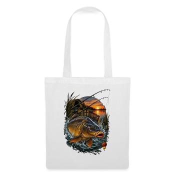 Carp jump in the evening lake - Tote Bag - white - Front