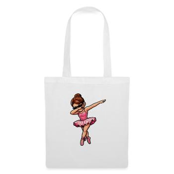 Dabbing Brünette Ballerina - Stoffbeutel - Weiß - Vorne