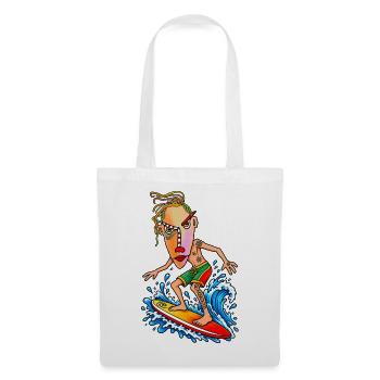 Surfer Cartoon Wave Hero - Tote Bag - white - Front