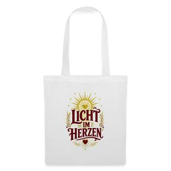 Licht im Herzen – Positiver Spruch - Stoffbeutel - Weiß - Vorne