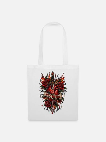 Wild Heart – Tattoo-Edition - Stoffbeutel - Weiß