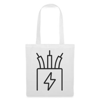 Symbol der elektrischen Kabelleitung - Stoffbeutel - Weiß - Vorne