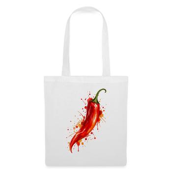 Chili Splash Kunstmotiv - Stoffbeutel - Weiß - Vorne