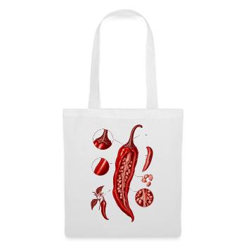 Anatomische Chili-Illustration in Rot - Stoffbeutel - Weiß - Vorne