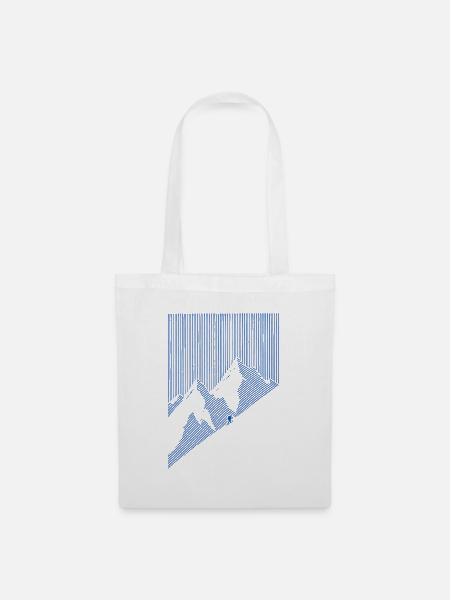 Minimalistische Berge – Natur und Abenteuer - Stoffbeutel - Weiß