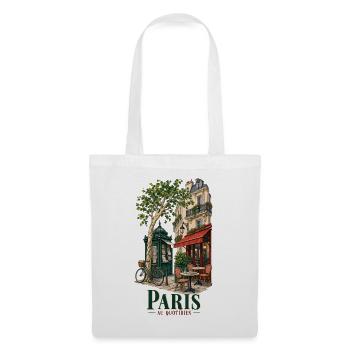 Paris au Quotidien – Pariser Café Vintage - Stoffbeutel - Weiß - Vorne