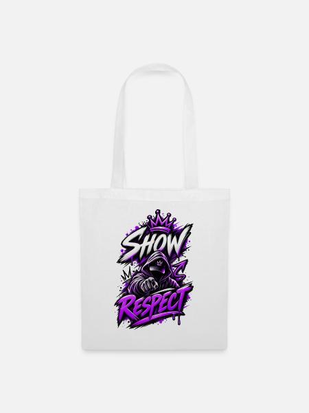 Zeig Respekt Graffiti-Hoodie - Stoffbeutel - Weiß