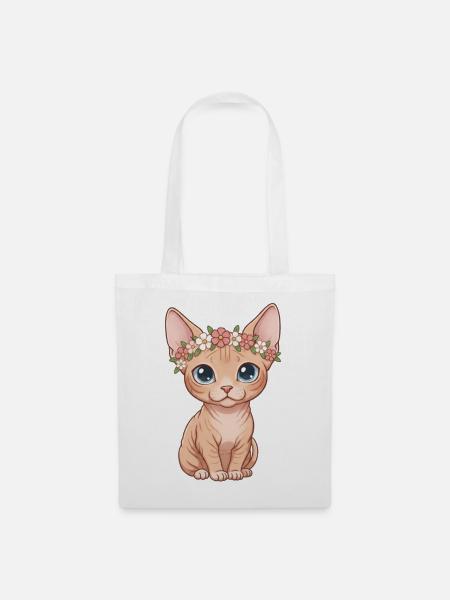Sphynx Katze - Stoffbeutel - Weiß