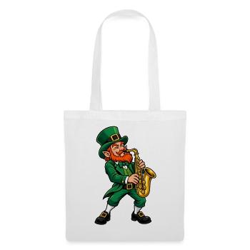 Leprechaun mit Saxophon - Stoffbeutel - Weiß - Vorne
