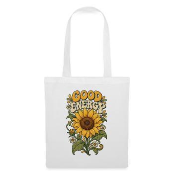 Gute Energie Sonnenblume - Stoffbeutel - Weiß - Vorne