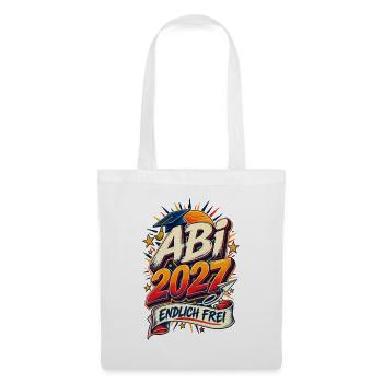 Abi 2027 Endlich frei Retro Vintage - Stoffbeutel - Weiß - Vorne