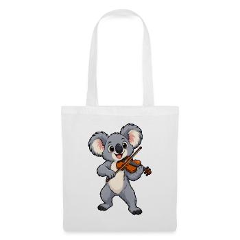 Koala mit Geige - Stoffbeutel - Weiß - Vorne
