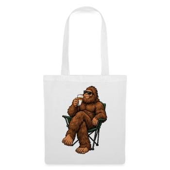 Bigfoot mit Latte Macchiato - Stoffbeutel - Weiß - Vorne