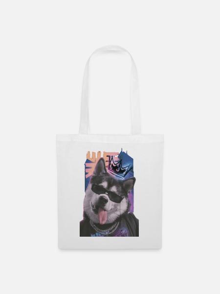 König Hund Neon Streetwear - Stoffbeutel - Weiß