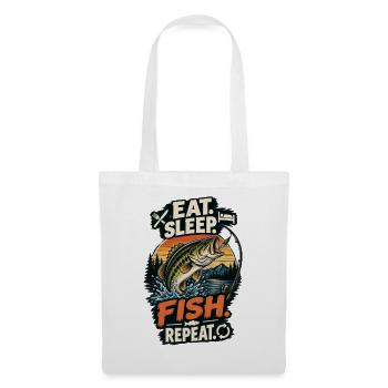 Eat Sleep Fish Repeat – Vintage-Angeln - Stoffbeutel - Weiß - Vorne