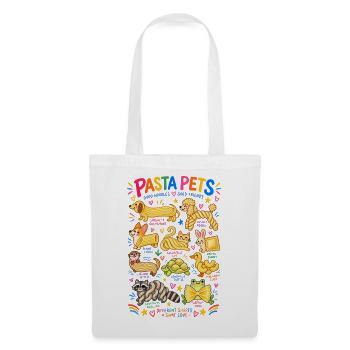 Pasta Pets Lustige Nudel Tiere für Pastafans - Stoffbeutel - Weiß - Vorne