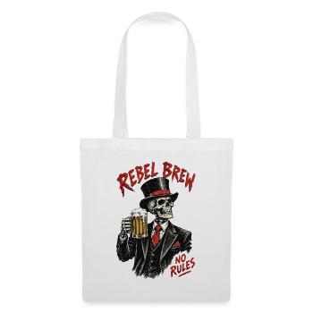 Rebel Brew Skull ohne Regeln - Stoffbeutel - Weiß - Vorne