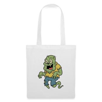 Retro-Cartoon-Zombie-Geist mit wirbelnden Augen - Stoffbeutel - Weiß - Vorne
