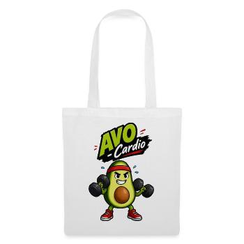 Avocado Cardio Muskelheld - Stoffbeutel - Weiß - Vorne