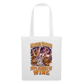 Weinliebhaber-Wochenend-Prognose: 100 % Wein - Stoffbeutel - Weiß - Vorne