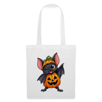 Kürbisbat Halloween Charm - Stoffbeutel - Weiß - Vorne