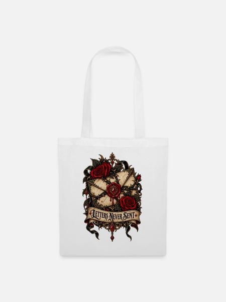 Nie verschickte Briefe: Gothic Rose Siegel - Stoffbeutel - Weiß