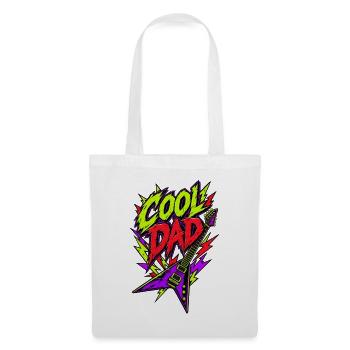 Cool Dad Neon-Rock Gitarre - Stoffbeutel - Weiß - Vorne