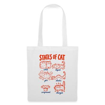 Katzenphysik – Zustände der Katze - Stoffbeutel - Weiß - Vorne