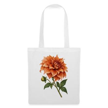 Kupfer-Dahlia am Ende des Sommers - Stoffbeutel - Weiß - Vorne