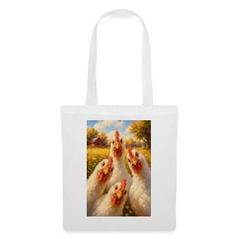 Sunlit Hen Quartett - Stoffbeutel - Weiß - Vorne