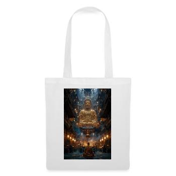 Goldener Buddha in der Heiligen Halle - Stoffbeutel - Weiß - Vorne