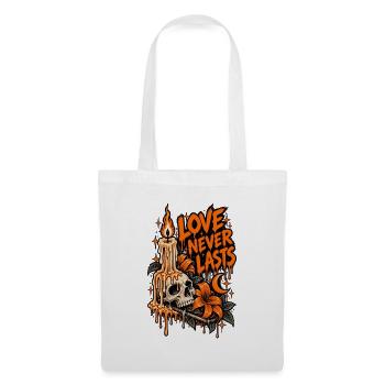 Love Never Dies Gothic Skull - Stoffbeutel - Weiß - Vorne