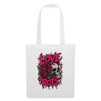 Love Rot Skull Roses Neon Goth - Stoffbeutel - Weiß - Vorne