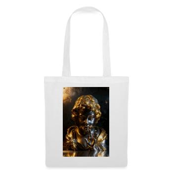 Goldene Shush-Cherub-Büste - Stoffbeutel - Weiß - Vorne